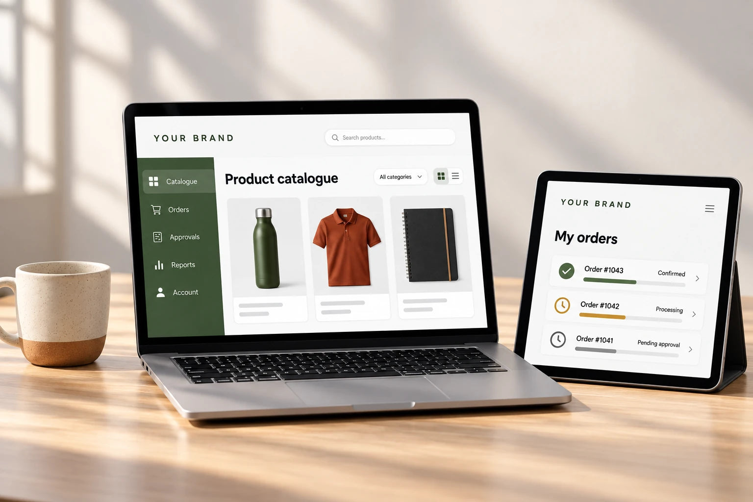 An illustrative custom ordering portal