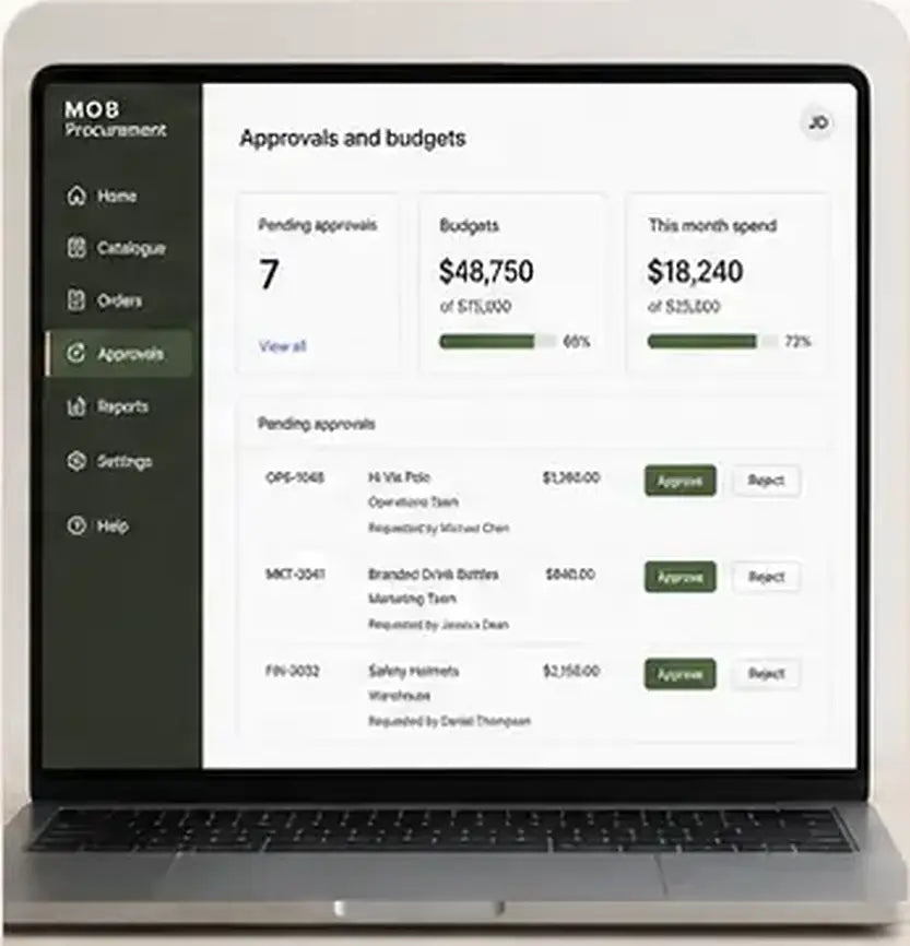 Approvals and budgets