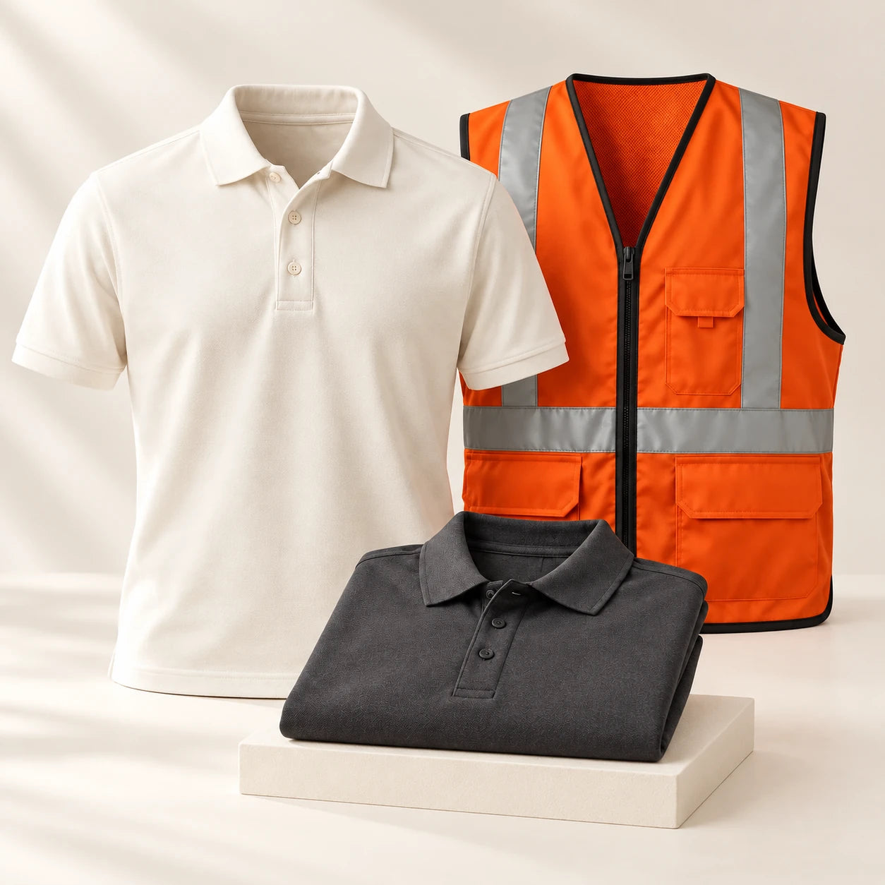 A coordinated range of workwear ready for custom branding